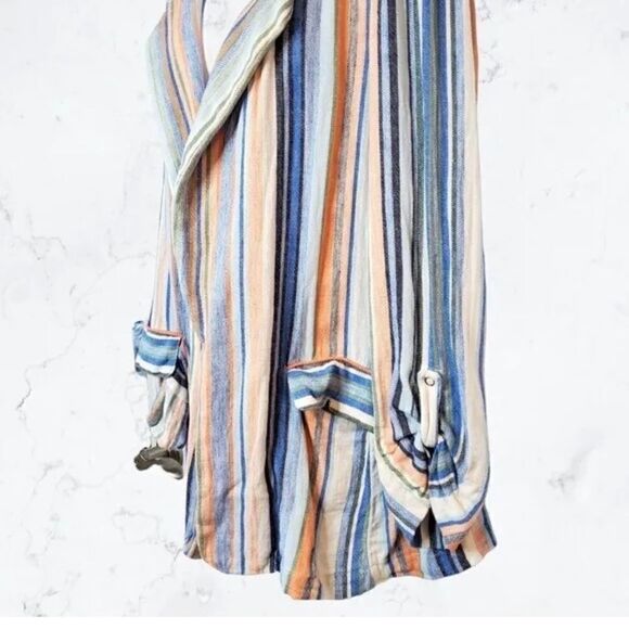 Caslon Linen Blazer Jacket sz M Striped Boyfriend Fit NEW - Picture 5 of 8